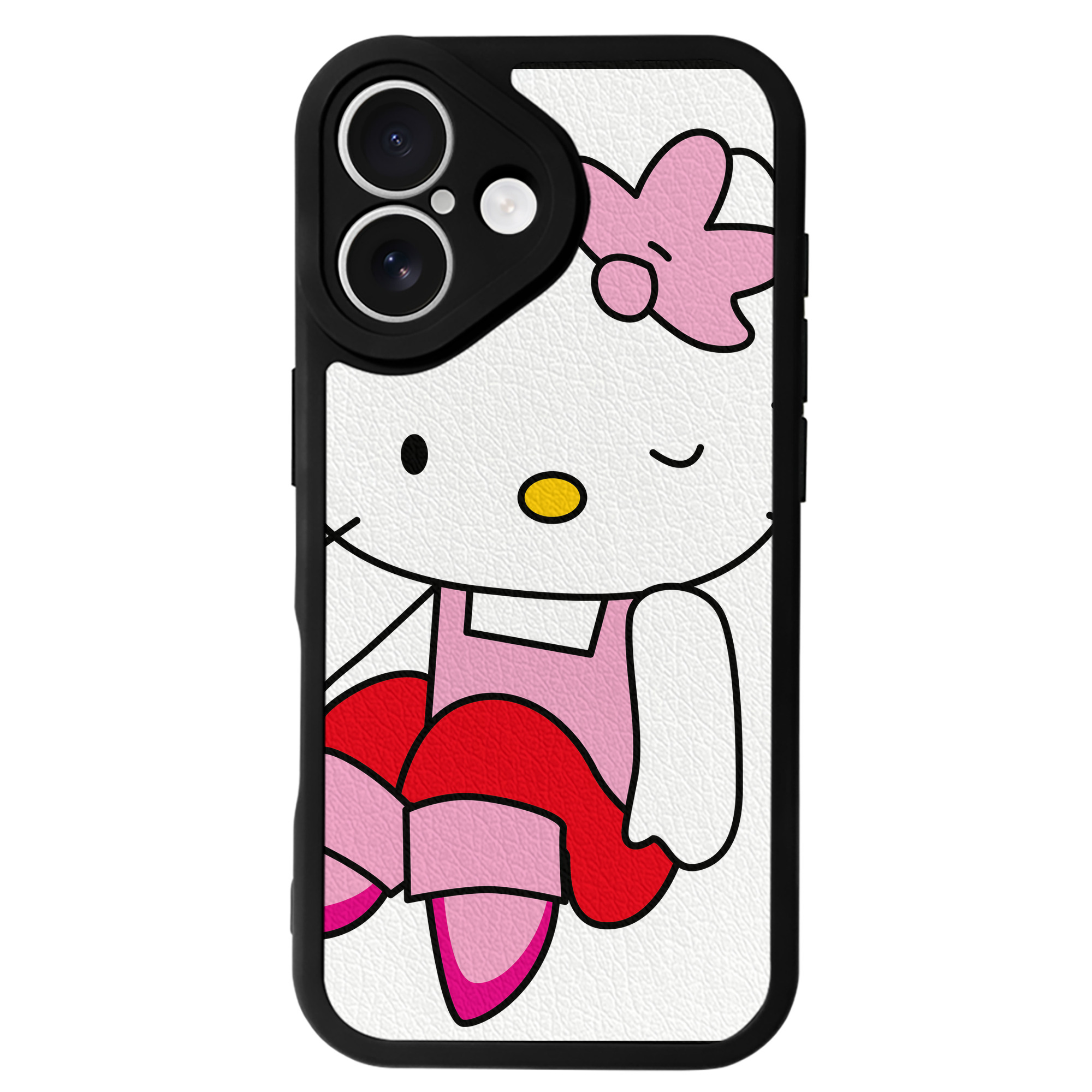 （画像用） Hello Kitty ハローキティ 【iPhone 16シリーズ対応】シリコンスマホケース（レザー調） 材質：シリコン